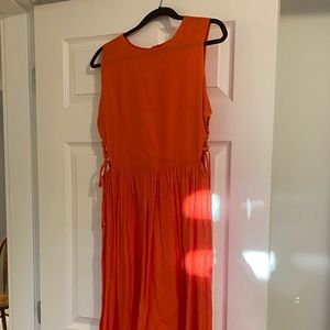 Orangey midi dress